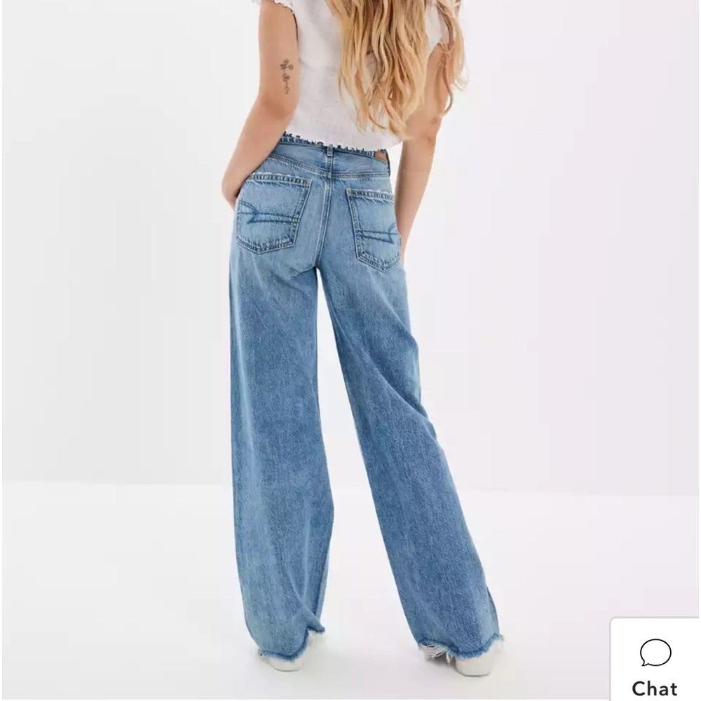 💙AMERICAN EAGLE HIGH WAISTED BAGGY WIDE LEG JEAN💙 - Picture 2 of 2